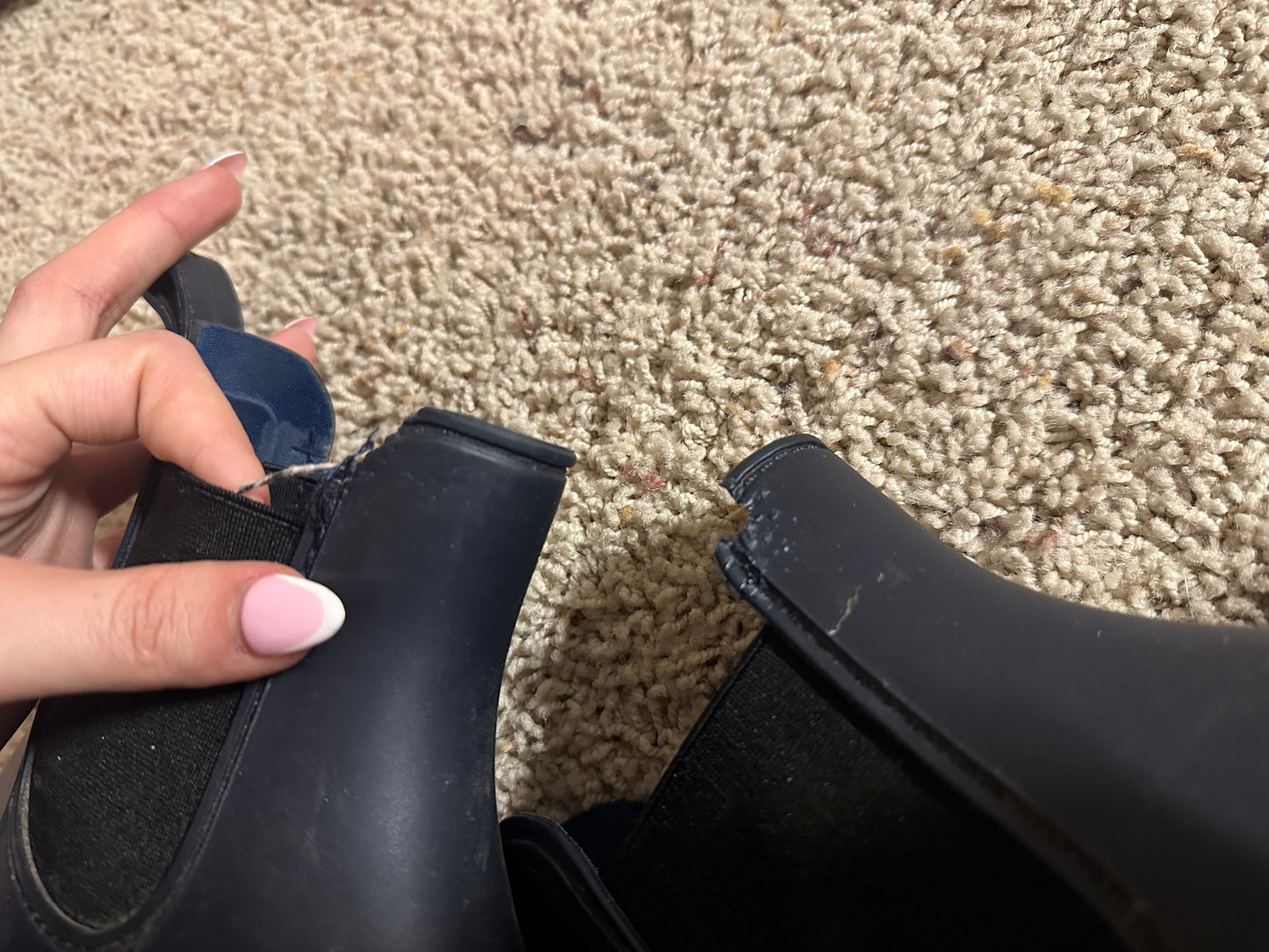 Size 7 navy rain boots