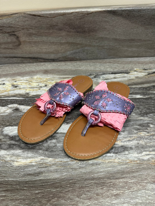 Size 2 pink/purple sandals