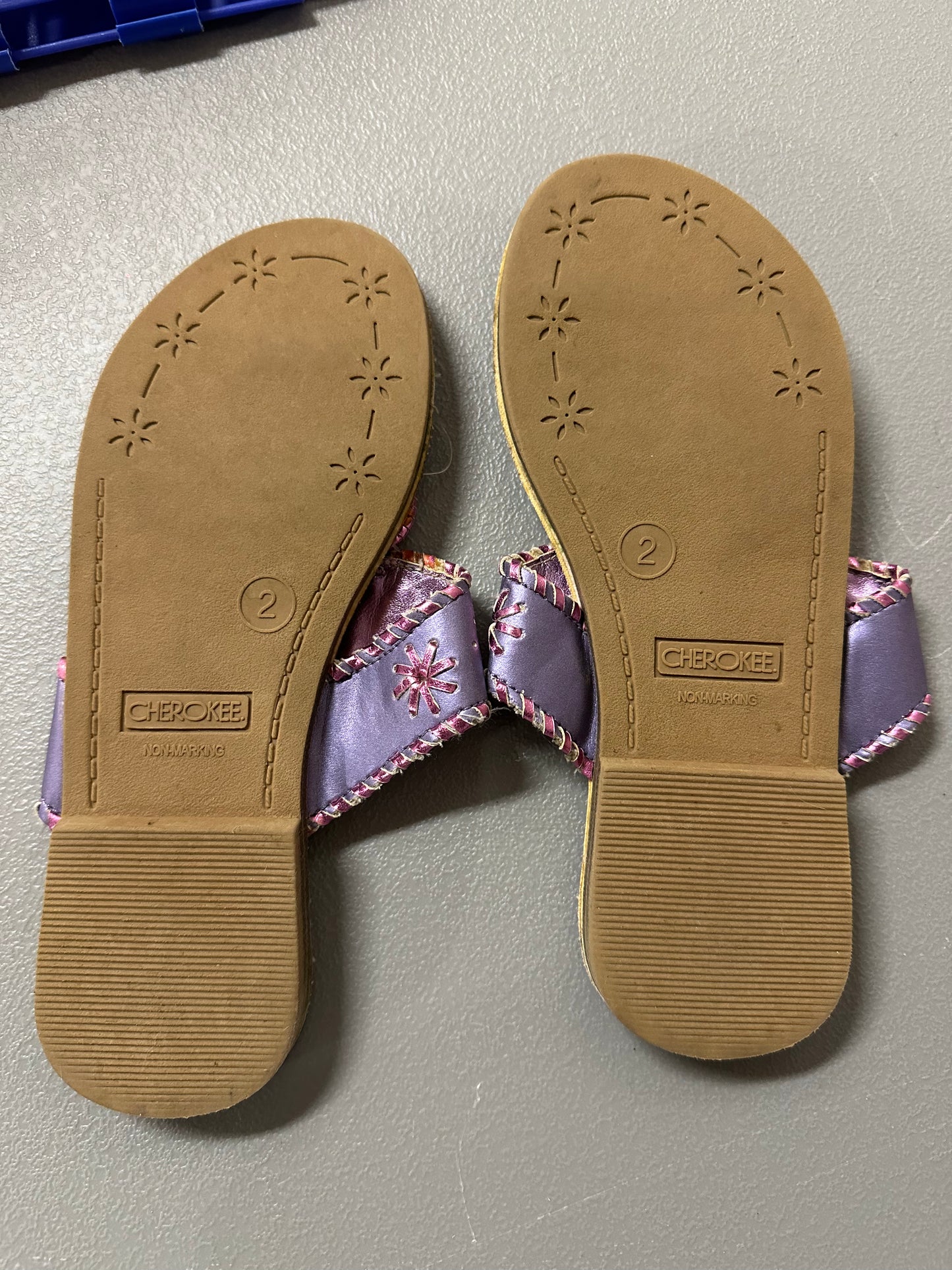 Size 2 pink/purple sandals